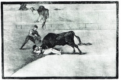 Goya - Der unglückliche Tod des Pepe Illo im Ring bei Madrit A1-A4 Poster Kunst Pai