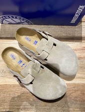 Birkenstock Boston Taupe Suede Clogs all sizes Medium and Regular Shoes