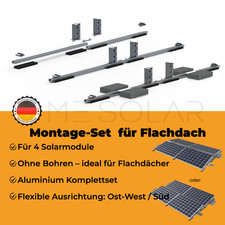 Solar Halterung Flachdach Set f&uuml;r 4 Module Aufst&auml;nderung S&uuml;d/Ost-West, 0% MwSt