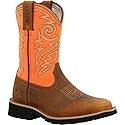 Rocky Little Kids' Monocrepe Western Boot Brown/Orange - RKW0463C, Brown/Orange