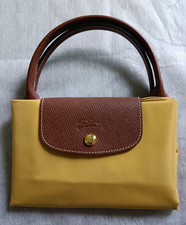 Longchamp Le Pliage Yellow Brown Folding Top ...