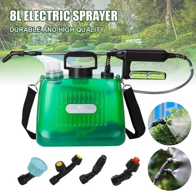 Electric Knapsack Pressure Sprayer 8L Garden Weed Killer Crops