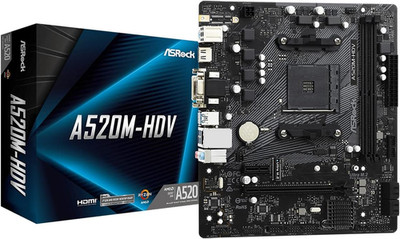 A520M-HDV Supports AMD AM4 Socket Ryzen  3000, 4000 G-Series and 5000 and 5000