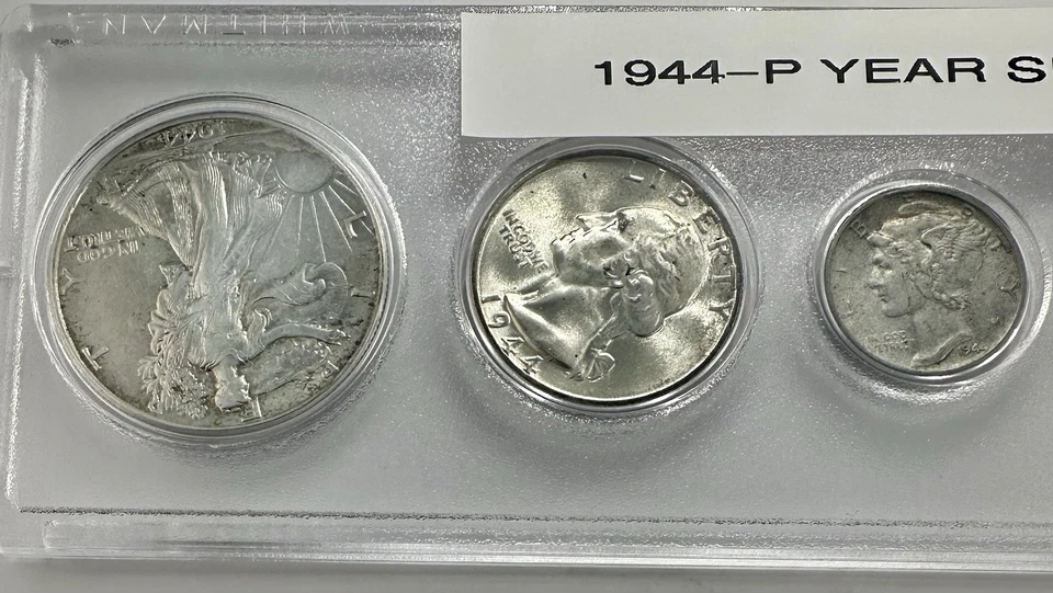 1944-P 5-Coin Year Set – AU – Brilliant Luster – Whitman Case - Image 2 of 4