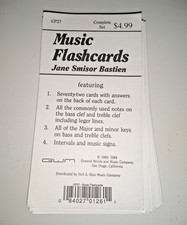 Music Flashcards - 72 cards with answers on the back, Bastien