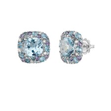 Salvini Damiani Linea BONBON - Orecchini in oro bianco con diamanti e topazi