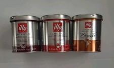 illy Ground Coffee Classico, Intenso and Brasile 4.4oz ea Tin 05/26 3pk
