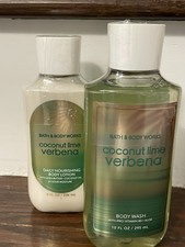 Bath  Body Works Coconut Lime Verbena Shower Gel  Body Lotion Set New Sealed