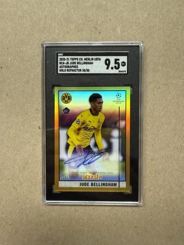 2020-21 Topps Merlin Jude Bellingham Gold Auto SGC 9.5 # /50 RC Rookie Card RC