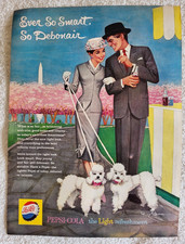 Pepsi-Cola - Ever So Smart So Debonair White Poodles Vintage Print Ad 1959