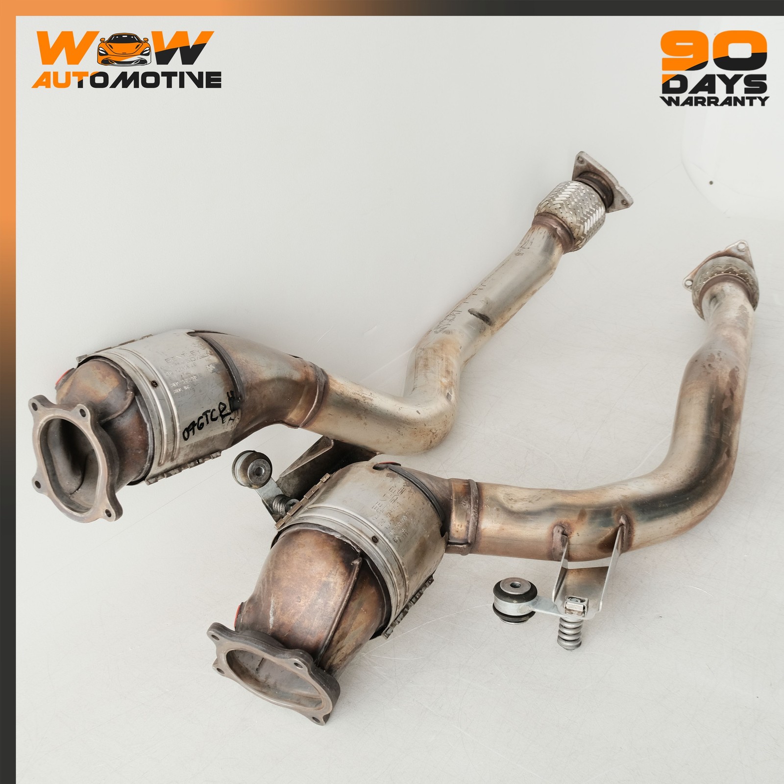 04-17 BENTLEY CONTINENTAL GTC FLYING SPUR LEFT RIGHT EXHAUST DOWNPIPE SET OEM