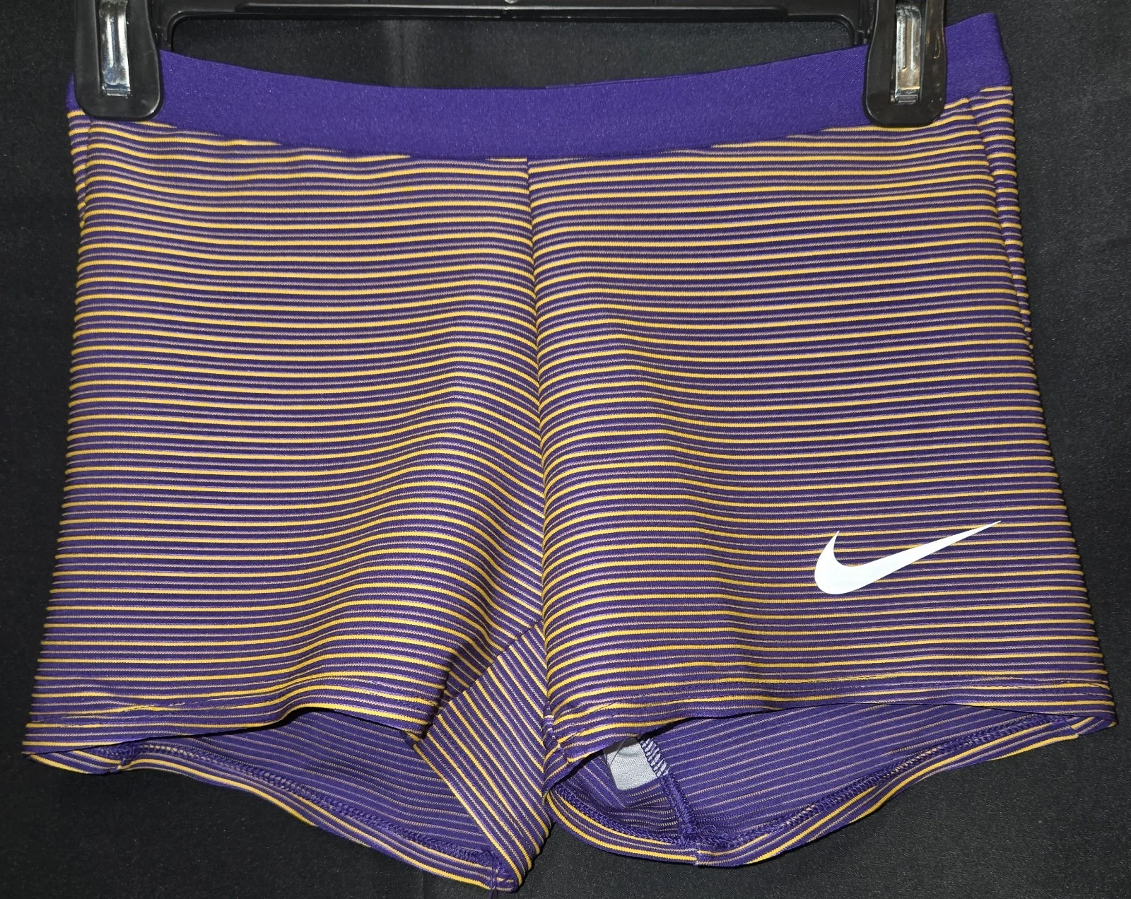 Nike Pro Elite Small Track & Field Shorts Tights Purple Yellow