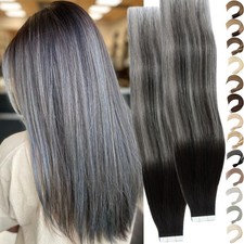 Invisible Tape in Balayage Real Remy Human Hair Extensions 100G Thick Skin Weft
