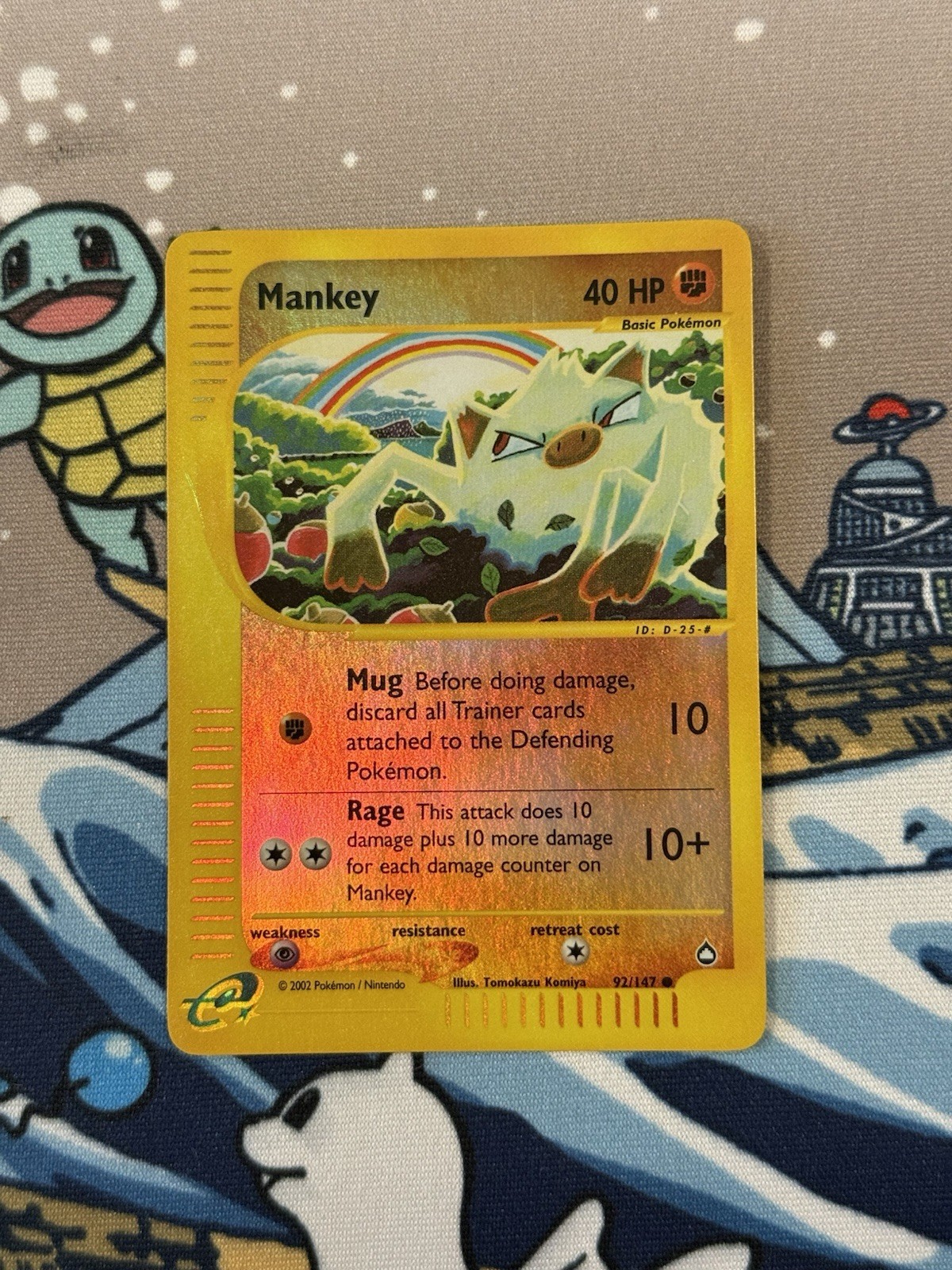 Mankey Aquapolis 92/147 REVERSE HOLO KOMIYA (2002) Pokemon NM