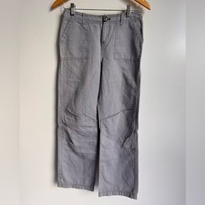 Burberry Children Kids Gray Utility Pant Straight Leg 12Y Cotton Linen Luxury