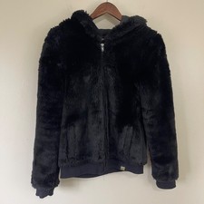 Victorias Secret PINK Limited Edition Fashion Show Fur Hoodie Jacket Black Small