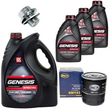 Motoröl Filter Set Genesis 5W-30 8 Liter + Schraube für Toyota Land Cruiser 3.0 