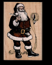 Christmas Santa wood block rubber hand stamp Inkadinkado 49 06