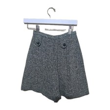 Vtg 1970s College Town Academia Green Herringbone Wool Shorts Womans Size 7/8