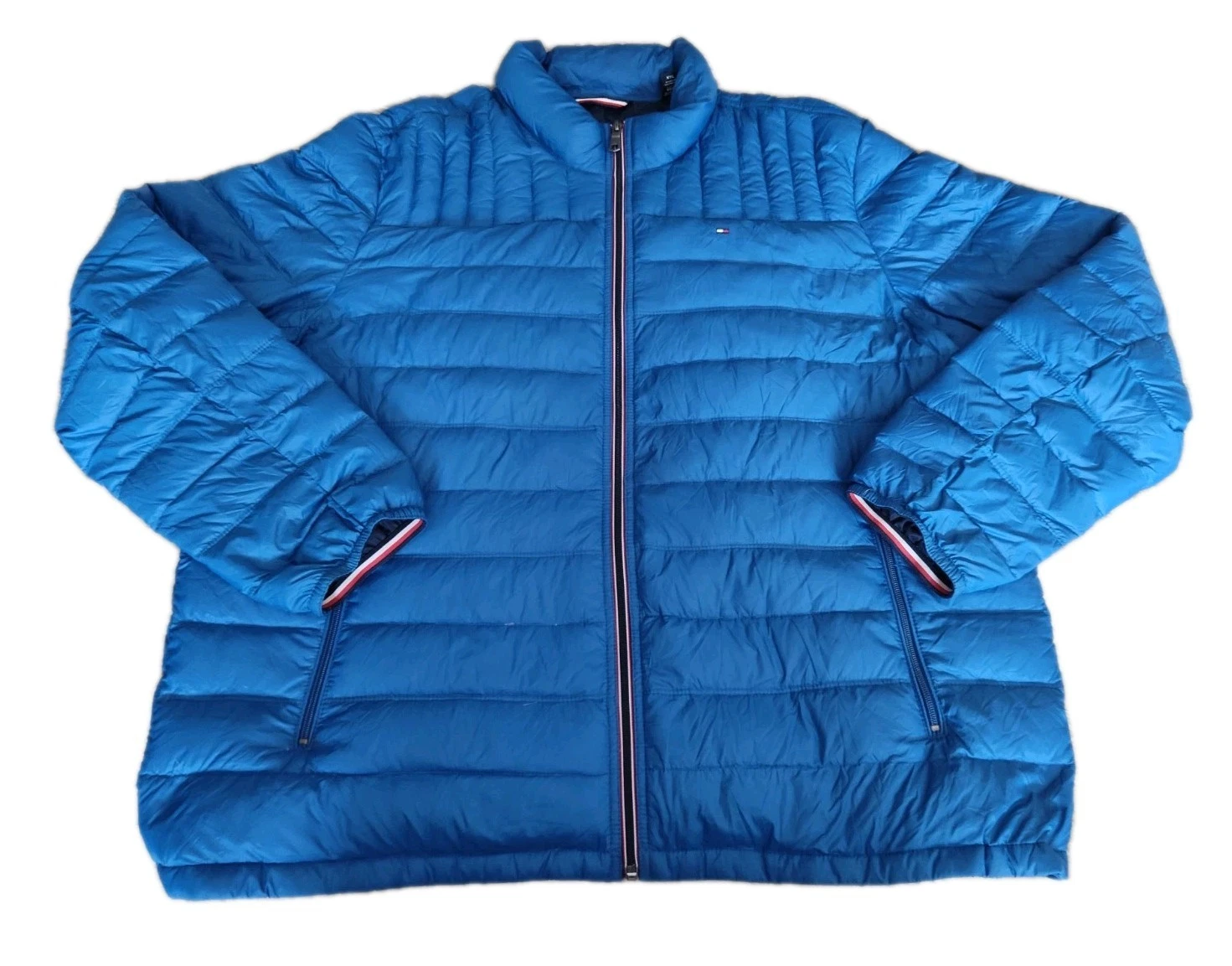 Tommy Hilfiger Packable Natural Duck Down Jacket Gorpcore Mens Blue Quilted XXL