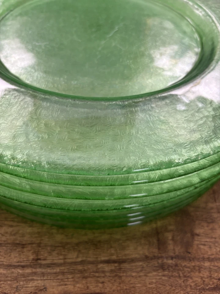 "Juego de 8 cargadores de vidrio verde vintage para vacaciones Acción de Gracias Navidad 13""" Foto 4 de 4