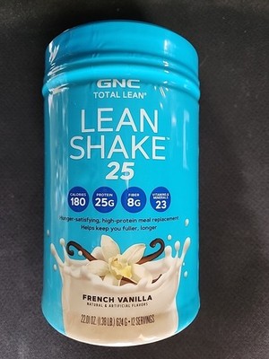 GNC Total Lean Shake 25 Protein Powder French Vanilla 22oz Exp 4/27