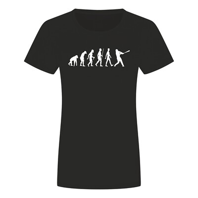 Evolution Baseball Damen T-Shirt - Sport Schläger Ball Cricket Stadion Mensch