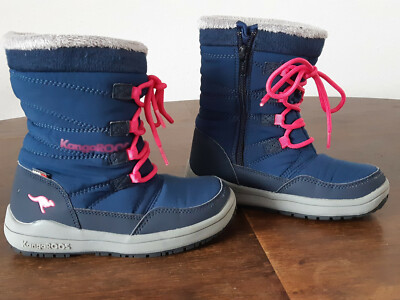 KangaRoos RoosTex Mädchen Stiefel 30, blau/pink, mollig, gebraucht 