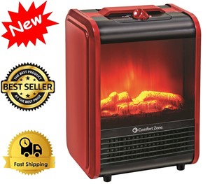 Comfort Zone Czfp1 Mini Ceramic Tabletop Fireplace Heater For