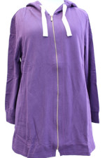 Sheego Damen Sweatjacke Lila 44/46 Kapuzenjacke Pullover Pulli Oversize Long
