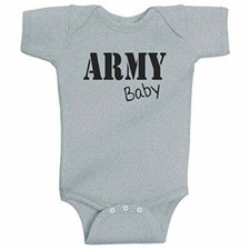 ARMY Baby Cute Infant Bodysuit One Piece Patriotic Military Made in the USA (Hea