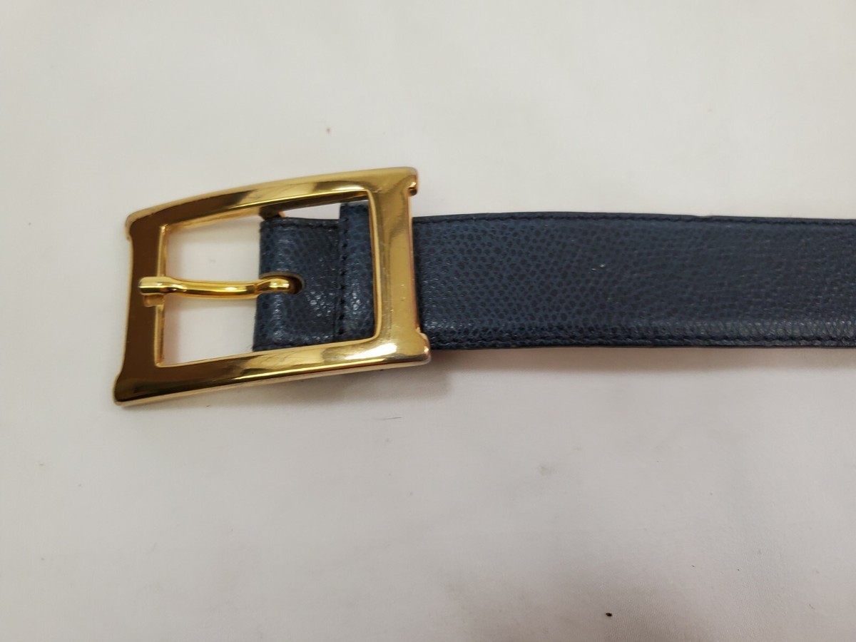 Saks 5th Avenue Blue Karung Textured Leather Belt - 27 | eBay