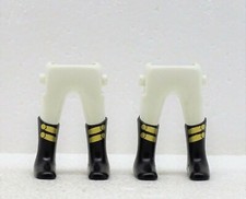 2 x GARDE BEINE HOSE WEISS REITER STIEFEL SCHWARZ SCHNALLEN GOLD PLAYMOBIL B13