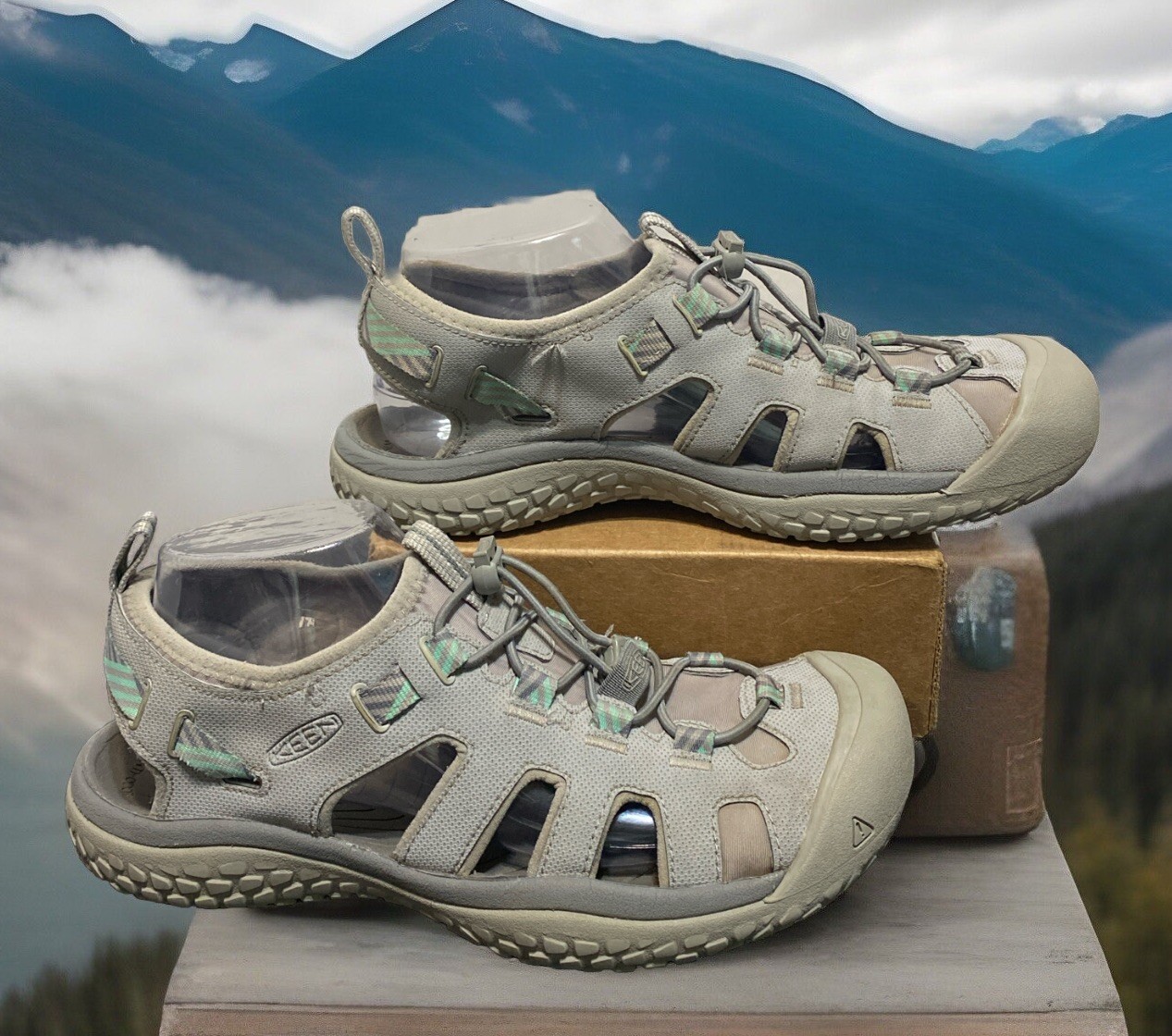 Scarpe KEEN da donna taglia 9 5 grigie dita chi sandali da trekking outdoor AQUA STOP