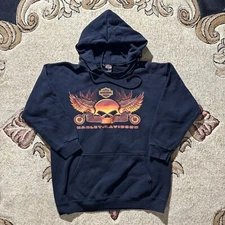 Harley Davidson Motor Cycle Hoodie Doc’s Shawano, Wis. Sz Medium Y2K