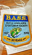 BASS ANGLERS SPORTSMAN SOCIETY OF AMERICA, PATCH, 1967 to 1992, 25 Years