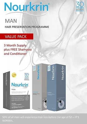 Nourkrin Man for Hair Growth and Hair Preservation food supplement Value Pack