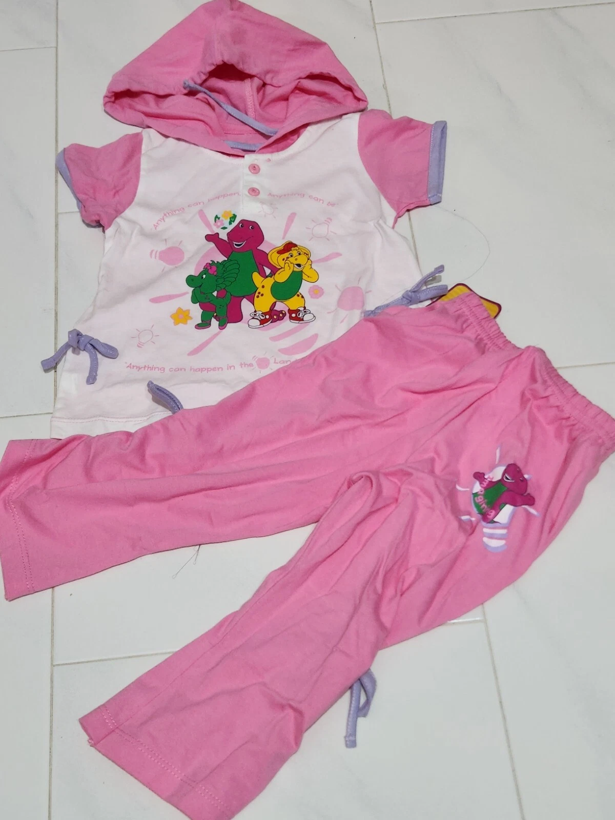 NEW Barney Girls Clothing Pink Hoodie T Tee Shirt Pants Size 2T