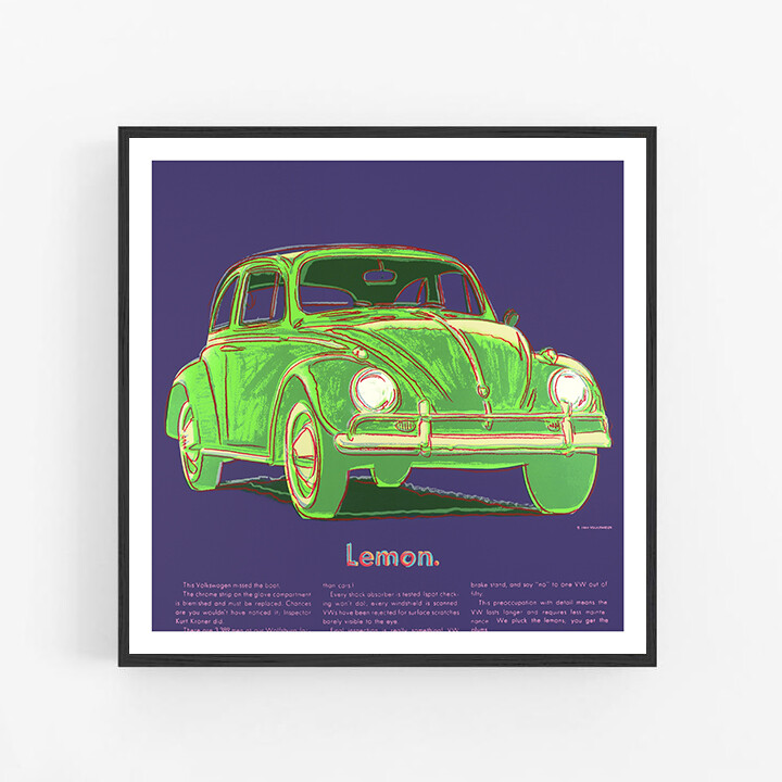 Andy Warhol - Volkswagen Beetle Lemon, VW, Giclee Print, Car
