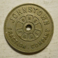 Johnstown Traction Company (Pennsylvania) transit token - PA495I