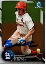Bryce Denton St. Louis Cardinals 2016 Bowman Chrome Signed Card