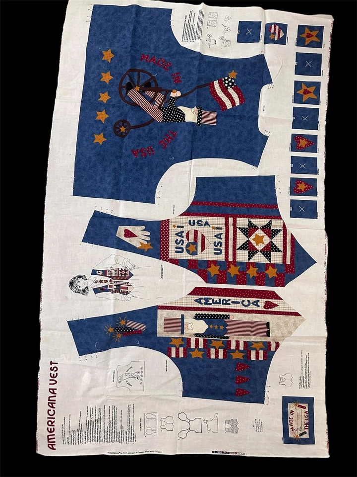 Vintage VIP Americana  Cut &Sew Vest Panels Adult Size XS-XL - Image 2 of 4