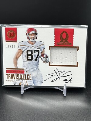 Travis Kelce 2016/17 Panini Encased Auto Patch Pro-Bowl 10/10