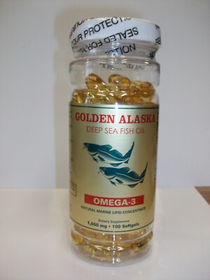 Golden Alaska Deep Sea Fish Oil 1000mg Omega-3 100 Softgels