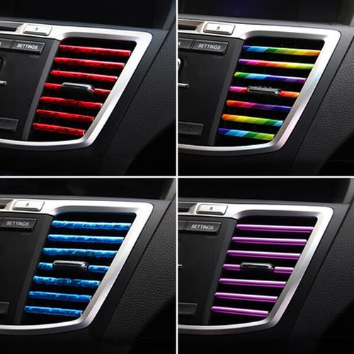 Red Car Accessories 40pcs Car Air Conditioner Vent Outlet Trim Strip Universal Blue Purple Car Accessories - Foto 5