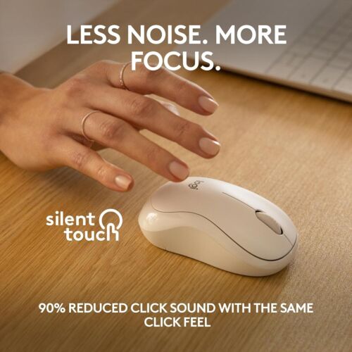 Logitech M240 Silent Bluetooth Mouse, Wireless, Compact, Portable, White - Picture 4 of 9