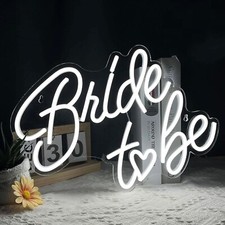 Bride To Be White LED Neon USB Hanging Sign For Bridal Shower Bachelorette Party