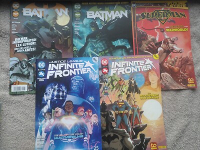 5x PANINI DC SUPERMAN BATMAN FUTURE STATE INFINITE FRONTIER SPECIAL JUSTICE LEAG