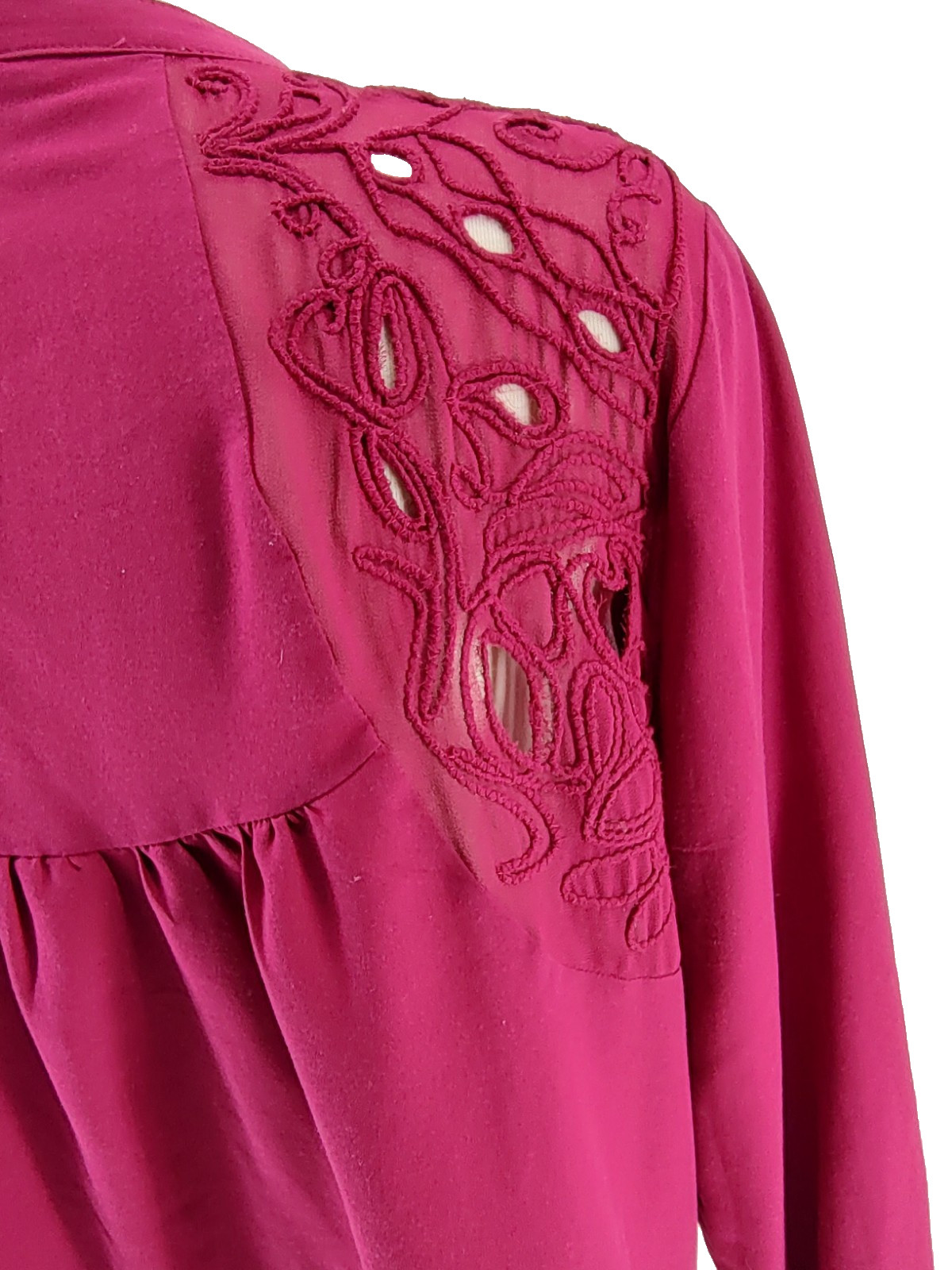 Grace Elements Burgundy Red Button Front Blouse S… - image 8