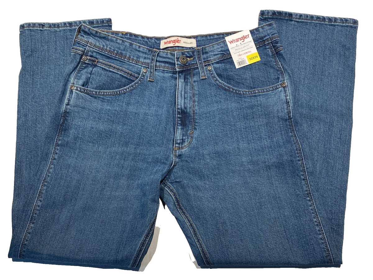 Men's Wrangler Regular Fit Stretch Jeans Blue 32x29 #1796601- NWT